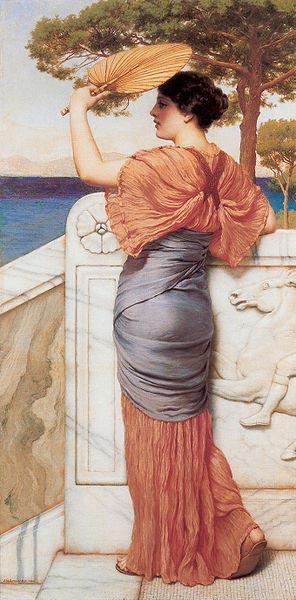 John William Godward On the Balcony